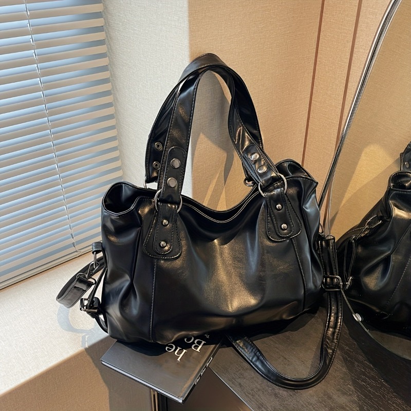 Women Bags For Airport - Large Capacity Vintage Leather Handbag with