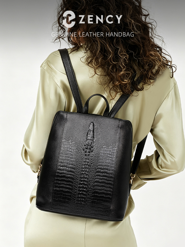 Women Bags Work - Zency Women's Crocodile Leather Backpack 100%