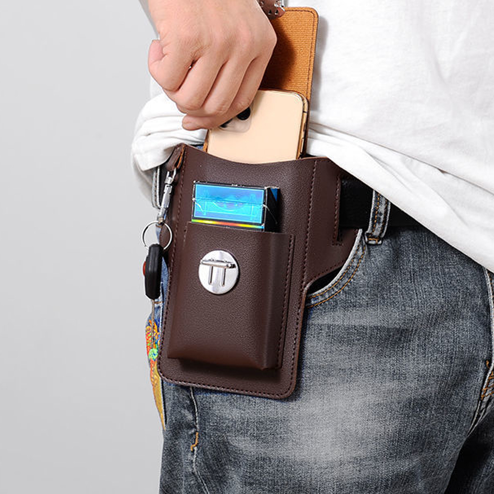 New Men Waist Bag Mobile Phone - Saddle Bag Leather ulasan dan harga