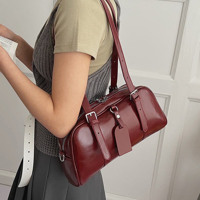 Women's PU Leather Boston Bag  - Women Bags For Airport ulasan dan harga