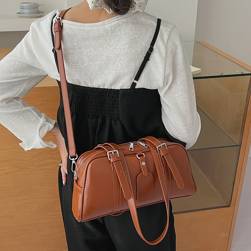 Women's PU Leather Boston Bag  - Women Bags For Airport ulasan dan harga