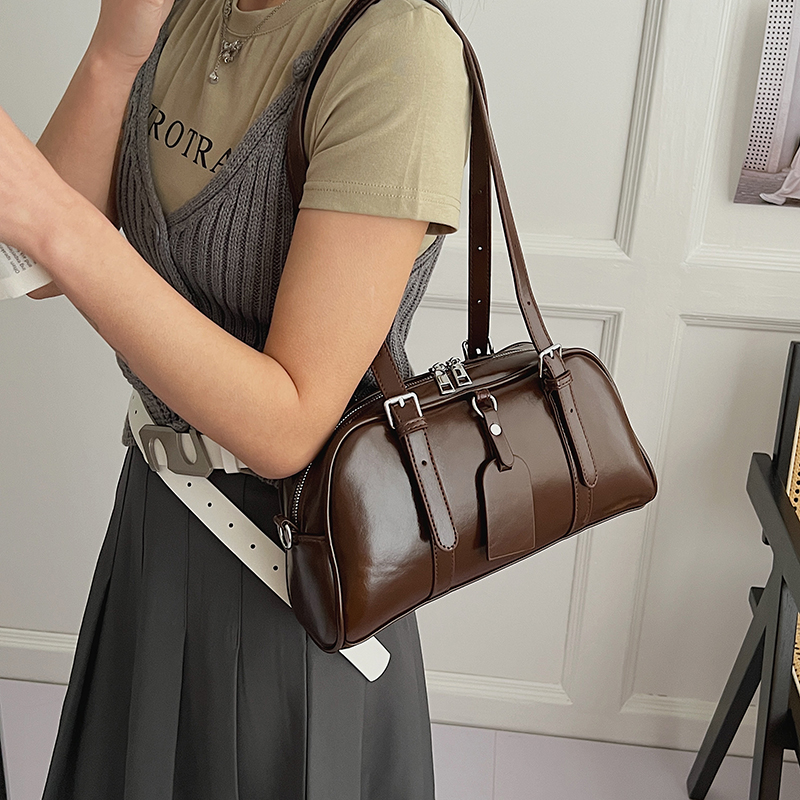 Women's PU Leather Boston Bag  - Women Bags For Airport ulasan dan harga