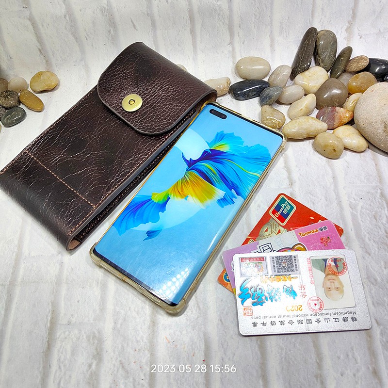 Mobile Phone Waist Bag Holster - Saddle Bag Leather ulasan dan harga
