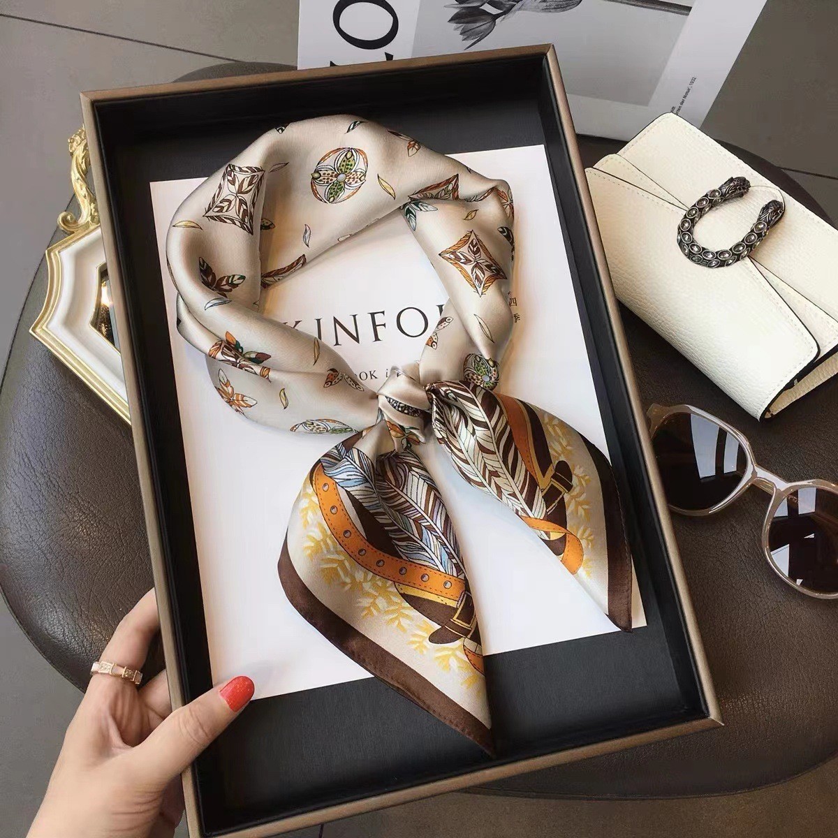 Luxury Fashion Print 70*70cm S - Women Bags Online ulasan dan harga