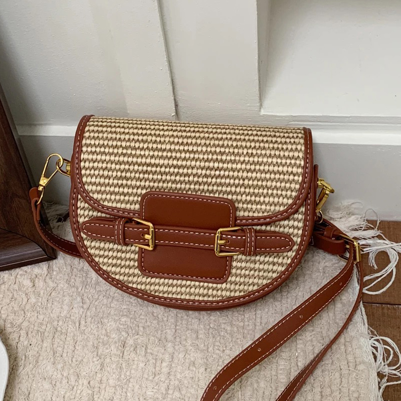 England Style Mini Straw Saddl - Saddle Bag Leather ulasan dan harga