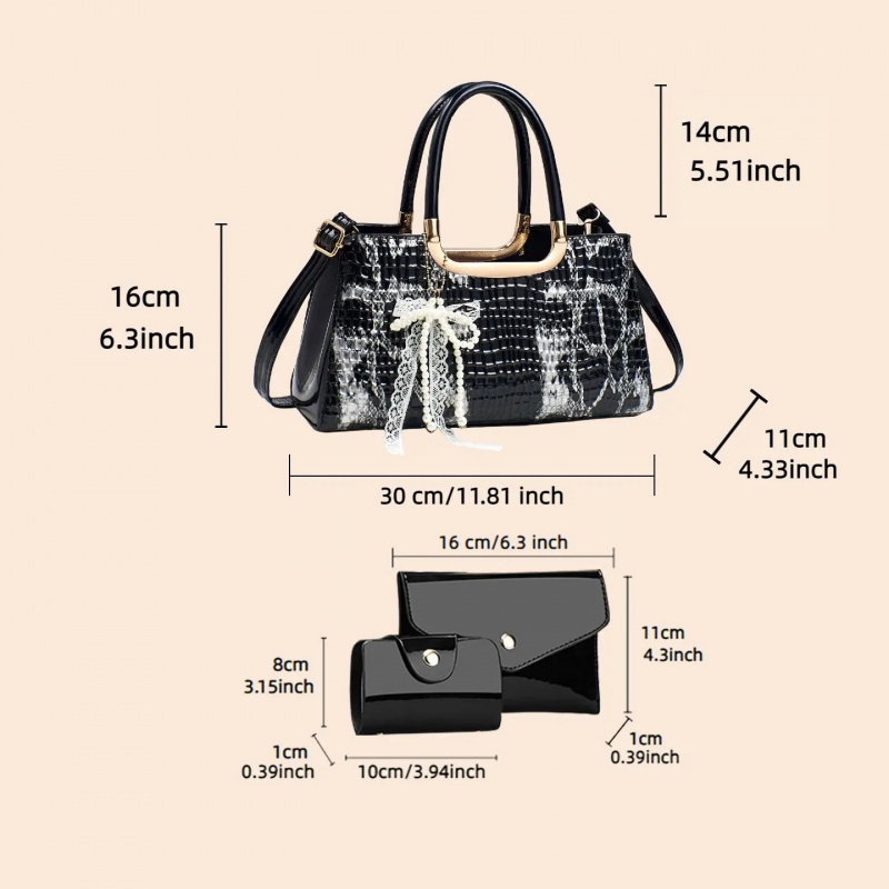Women's Handbag Set, Crocodile - Women Bags For Party ulasan dan harga